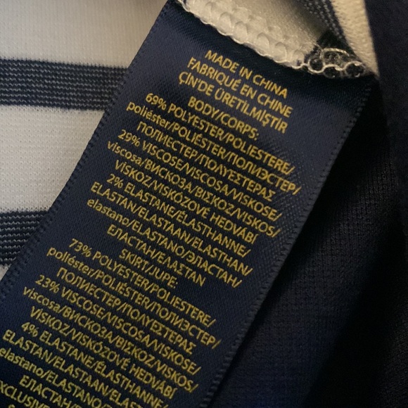 POLO Ralph Lauren Navy and White Striped Dress 12-14 EUC - Picture 12 of 13